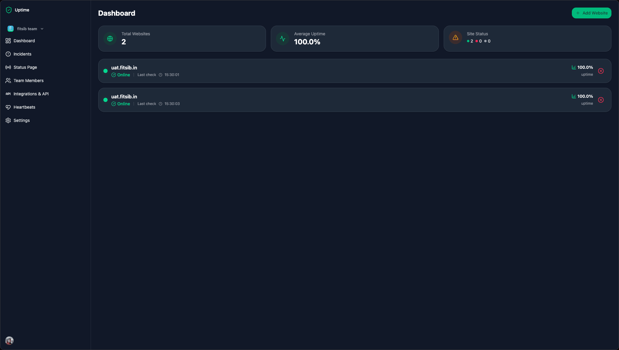 Uptime Screenshot 1